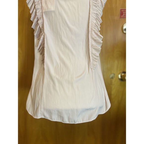Joie Silk Pleated -Ruffle Blouse Top Size  L - Picture 6 of 15